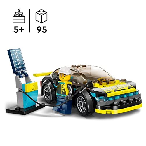 LEGO 60383 City Deportivo Eléctrico, Coche de Juguete con Mini Figura de Piloto, Jugar a Las Carreras, Regalo para Niños y Niñas de 5 Años o Más