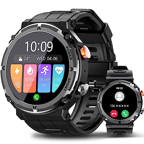 LEMFO Reloj Inteligente Hombre, Smartwatch de 1.39" con Llamadas, Más de 100 Modos Deportivos, Monitoreo de Ritmo Cardíaco, Presión Arterial y Oxígeno en Sangre, para Android e iOS (2 Correas)