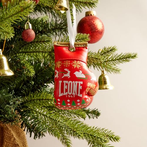 LEONE 1947 Pequeño Guante de Boxeo Decorativo para árbol de Navidad, decoración de Navidad, Unisex, Adulto, Rojo, Talla única