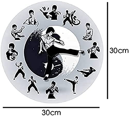 LETISR Reloj de Pared de Cocina Yin Yang Kung Fu Chino Reloj de Pared Artes Marciales Inicio Kung Fu Maestro Agujas móviles Novedad Movimiento silencioso Inauguración de una casa