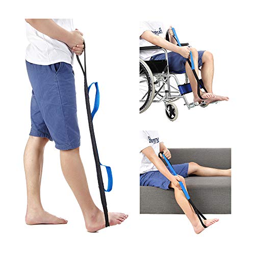 Levantador de muslos y piernas Correa de levantamiento de movilidad Ayudas levantar piernas de edad avanzada Pie Correas - Senior adultos discapacitados para silla de ruedas silla cama automóvil