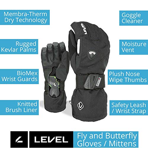 Level Fly Glove, Hombre, Black, 8,5-ML