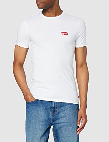 Levi's 2-Pack Crewneck Graphic Tee, Camiseta, Hombre, White/Mid Tone Grey Heather, M