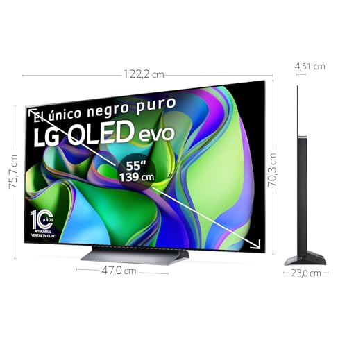 LG OLED55C34LA 55", 4K OLED EVO, Smart TV webOS23, Procesador Máxima Potencia, Dolby Vision, Dolby Atmos, Gaming, Alexa/Google Assistant