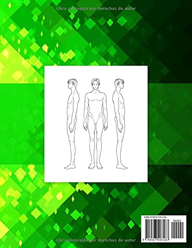 Libro de bocetos de diseños de moda - Plantillas de siluetas masculinas musculosas