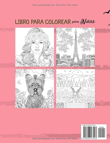 Libro para colorear para niñas a partir de 12: Libro de ocio con 50 motivos únicos para fomentar el desarrollo creativo, la relajación y la concentración. Un regalo perfecto para niñas y adolescentes