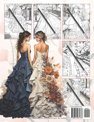 Libro para colorear vestido de moda: 50 imágenes de moda para colorear de alta calidad, caras de maquillaje y dibujos en mosaico para niñas a partir de 10 años.