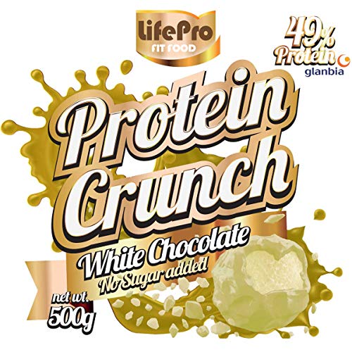Life Pro Fit Food Protein Crunch 500g. Cereales Proteicos. Bolitas de Proteína Varios sabores. Bajo en Hidratos. Cuida tu alimentación. Hecho en España. (WHITE CHOCOLATE)