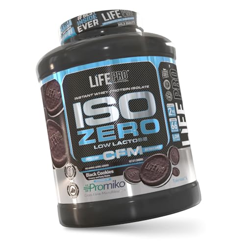 Life Pro Isolate Zero 2Kg | Alimento Deportivo de Aislado de Proteína de Suero 87%, Mejora Rendimiento Físico y Recuperación | Sin Gluten (Black Cookies, 2 kg)