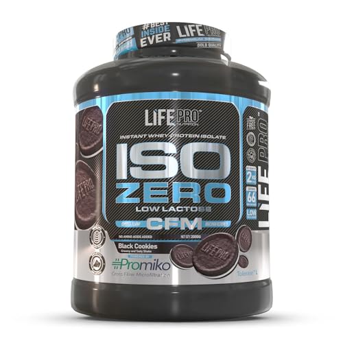Life Pro Isolate Zero 2Kg | Alimento Deportivo de Aislado de Proteína de Suero 87%, Mejora Rendimiento Físico y Recuperación | Sin Gluten (Black Cookies, 2 kg)