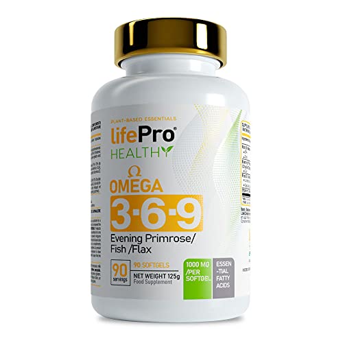 Life Pro Omega 3, Omega 6 y Omega 9, 90 Cápsulas | Regula los niveles de colesterol, con EPA Y DHA | Interviene en la regulación de los niveles de insulina