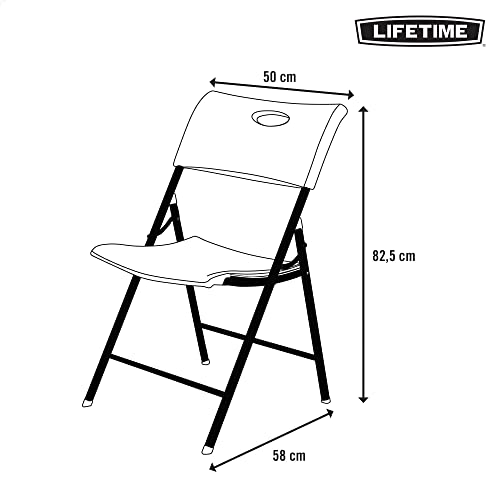 Lifetime 92114 - Pack 4 sillas plegables plástico ultrarresistentes / Sillas para eventos, catering, oficina, exterior e interior / Sillas plegables Lifetime ligeras y versátiles
