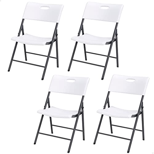 Lifetime 92114 - Pack 4 sillas plegables plástico ultrarresistentes / Sillas para eventos, catering, oficina, exterior e interior / Sillas plegables Lifetime ligeras y versátiles