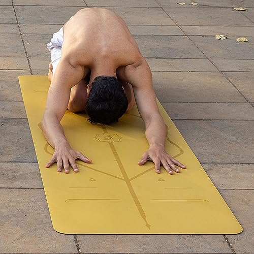 Liforme Esterilla de yoga original – Bolsa de yoga gratis, sistema de alineación patentado, agarre tipo guerrero, antideslizante, ecológica y biodegradable, resistente al sudor, larga, ancha,