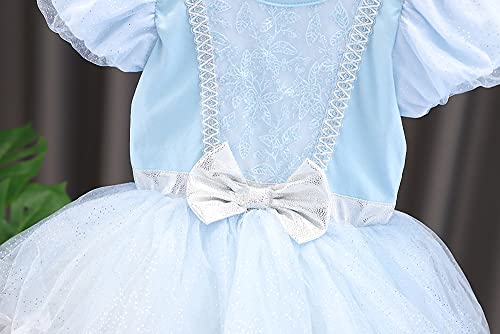 Lito Angels Disfraz Bailarina de Ballet Princesa Cenicienta para Niñas, Vestido Maillot de Danza Baile con Falda Tutu, Talla 2 a 3 Años, Azul