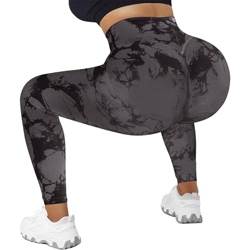 Litthing Leggins Deportivos Mujer Push Up Cintura Alta Elástico Mallas Anticeluliticos Tie Dye Sin Costuras Opaco Scrunch Butt Leggings para Yoga Gimnasio Pilates