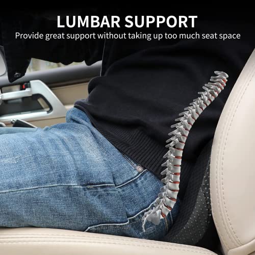 Livtribe Almohada de apoyo lumbar - Cojín de asiento de coche de espuma viscoelástica - Ciática y alivio del dolor de espalda baja, soporte de espalda para conductor (negro)