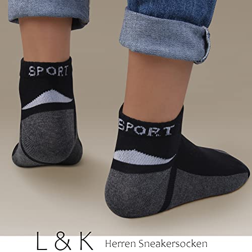 L&K 12 Par de calcetines deportivos de hombre fabricados en algodón antibacteriano 2322 40-44