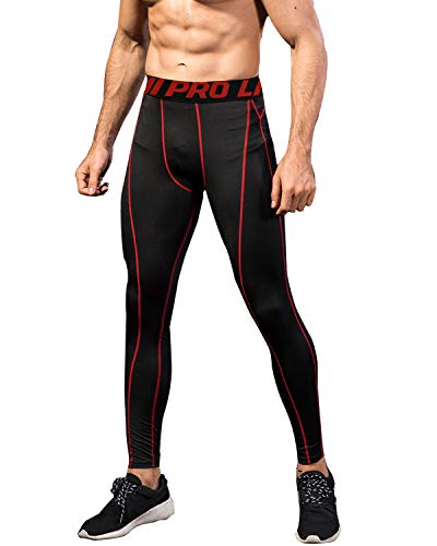 LNJLVI Leggings Mallas Hombre Deporte para Running Fitness Pantalón de Compresión (Pantalones de compresión/Negro,M)