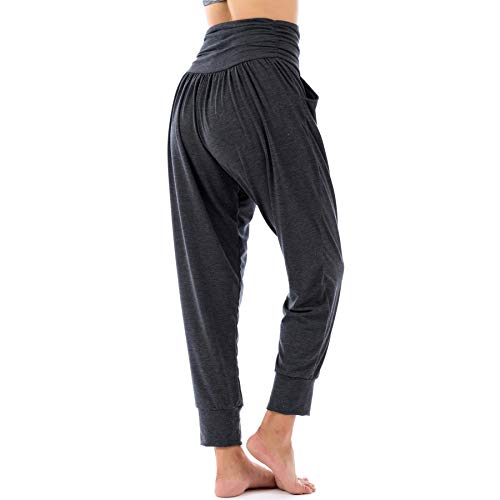 Lofbaz Pantalones de Yoga para Mujer Leggings de Entrenamiento Ropa de Mujer Pantalones Deportivos Ropa Harem Pijamas Gris L