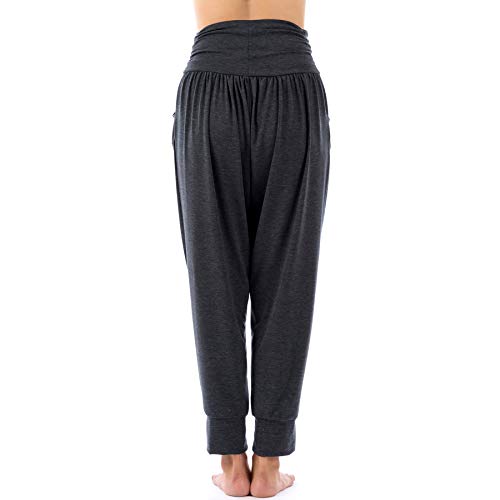Lofbaz Pantalones de Yoga para Mujer Leggings de Entrenamiento Ropa de Mujer Pantalones Deportivos Ropa Harem Pijamas Gris L
