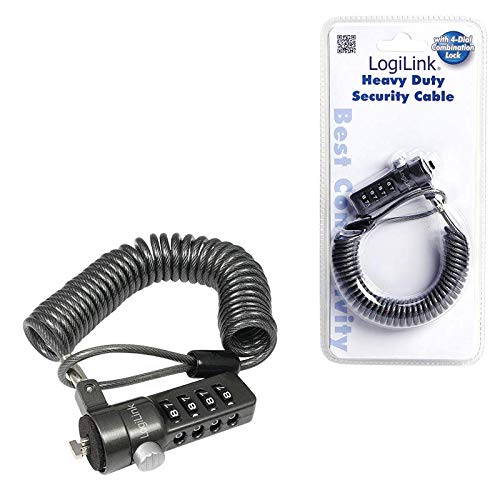 LogiLink NBS004 - Cable de Seguridad para portátil, Negro