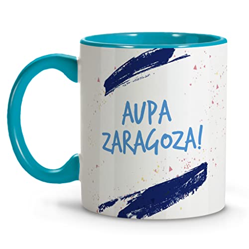 LolaPix Taza Zaragoza. Tazas Originales para Regalar. Taza Desayuno fútbol. Taza de cerámica 330ml. Varios diseños.