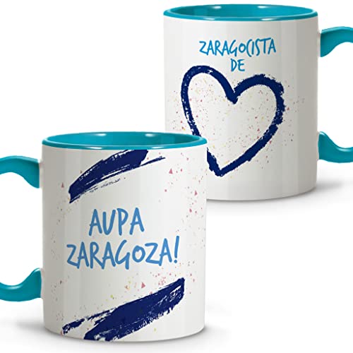 LolaPix Taza Zaragoza. Tazas Originales para Regalar. Taza Desayuno fútbol. Taza de cerámica 330ml. Varios diseños.