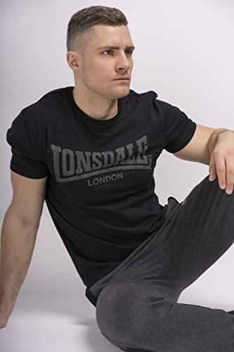 Lonsdale 111132-1000, Camiseta para Hombre, Negro, XL
