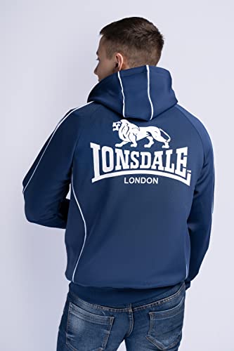 Lonsdale ACHAVANICH Hooded Sweatshirt, Dark Navy/White, XXL Men's