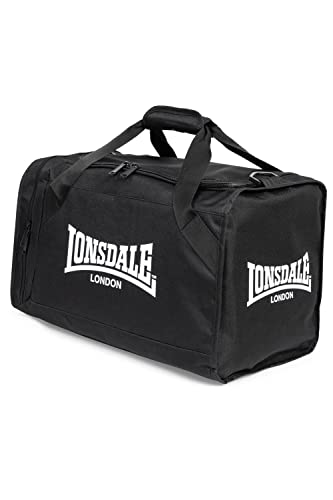 Lonsdale SYSTON 113736 - Bolsa de Deporte (30 L), Color Negro y Blanco, Blanco/Negro, 30 L, Bolsa de Deporte