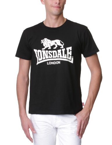 Lonsdale T-Shirt Logo - Camiseta Hombre, Color Negro, Talla Large