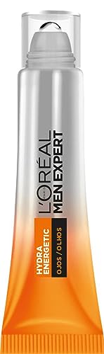 L'Oréal Men Expert Hydra Energetic Roll-On Refrescante para ojos, con vitamina C*, Fórmula antifatiga que reduce la apariencia de bolsas y ojeras, [10ml]