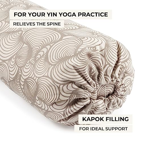 Lotuscrafts Cojín de Yoga para Yin Yoga - Cojín de Yoga con Relleno de Kapok - Funda de Algodón Lavable - Almohada de Yoga Grande para Yoga Restaurativo (Edición Especial)
