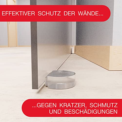 LouMaxx tope de puerta suelo autoadhesivo - suelo adecuado para todos los suelos duros para proteger la pared y los muebles - autoadhesivo, transparente, semicircular y fácil de colocar 2 uds