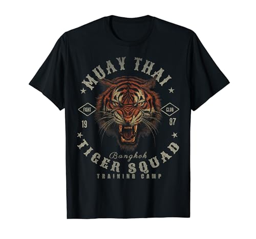 Luchador de muay thai vintage TWin Tiger Squad Bangkok Retro Camiseta