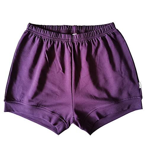 LUHAYESA Calidad 95% algodón elástico Iyengar pantalones cortos de yoga hombres mujeres Iyengar pantalones cortos, Morado Oscuro, 42