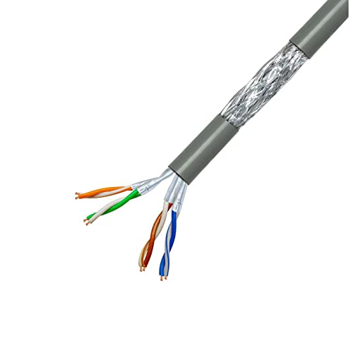 Lumonic 50m cable de red CAT 6 S/FTP PIMF I Cable Cat6, cable Gigabit Lan, cable Ethernet I Cable de tendido flexible apantallado, para uso en interio