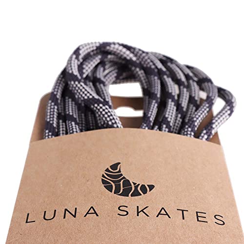 Luna Skates Quad Roller Figura Jam Dance Patines de piel Quadskates Abec9 Tope ajustable (cordones negro/gris, universal)
