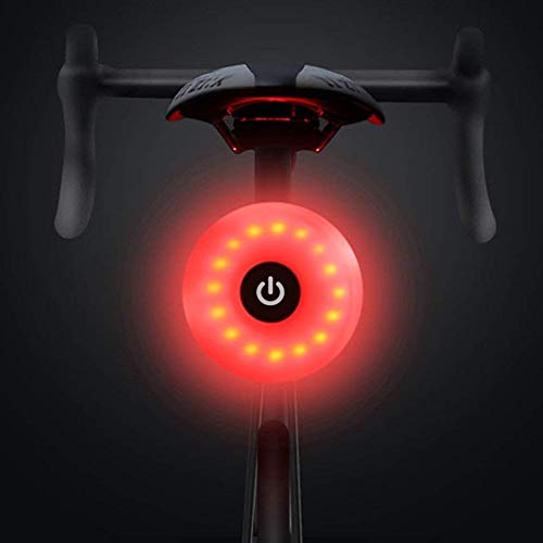Luz Trasera de Bicicleta, WASAGA LED USB Recargable, Impermeable, Advertencia, 5 Modos, luz Trasera (Gris)