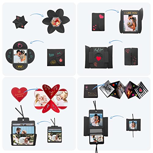 LUZOON Caja de Fotos, Explosion Box Caja Sorpresa Regalo Fotos Diy Album Creativo para Cumpleaños Día de San Valentín Aniversario Navidad