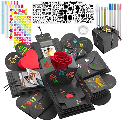 LUZOON Caja de Fotos, Explosion Box Caja Sorpresa Regalo Fotos Diy Album Creativo para Cumpleaños Día de San Valentín Aniversario Navidad
