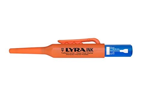 LYRA L4488002, Ink - Marcador para perforaciones con punta telescópica (diámetro de 1 mm y 35 mm de largo), tinta permanente azul para todas las superficies en blíster