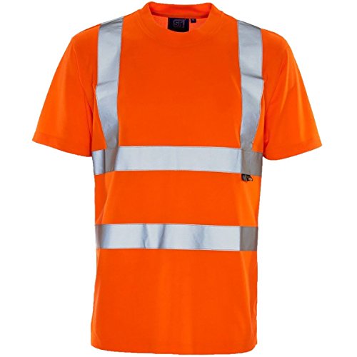 MA ONLINE - Camiseta de trabajo de alta visibilidad para hombre, de manga corta, talla S y 4XL Naranja Camiseta naranja S