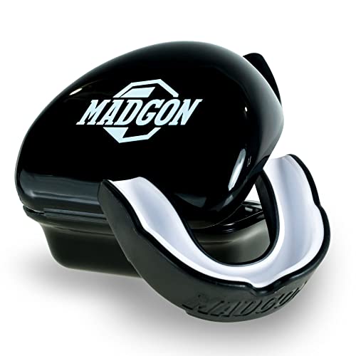 MADGON Protector bucal para una respiración ideal y fácil de ajustar. Protector bucal de diferentes formas. Para artes marciales, MMA, boxeo, kickboxing, hockey, fútbol - adultos