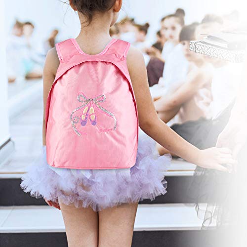 MAGT Mochila de Baile de Ballet, Mochila de Baile de Ballet para niñas Lindas Mochila Deportiva con Hombro para niños para el Curso de Entrenamiento de Baile(Rosado)