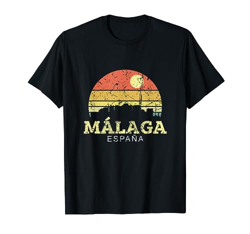Málaga Vintage Camisa De Horizonte Ciudad De Málaga Camiseta