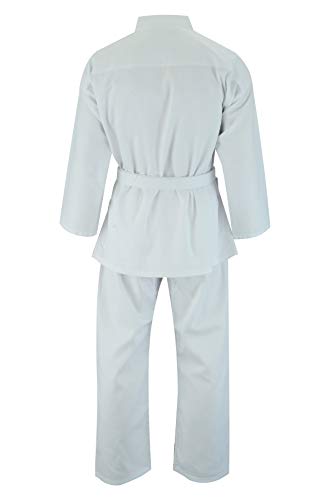 Malino Karate Gi - Traje de karate para niños para adultos, uniforme de arte marcial, 6 onzas, color blanco ligero para estudiantes, con cinturón libre (blanco, 160)
