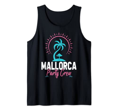 Mallorca Party Crew Mallorca Team Celebración Vacaciones Mallorca Camiseta sin Mangas