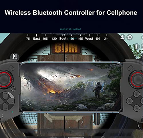 Mando de juego inalámbrico para iPhone, Megadream MFi Mobile Bluetooth Gamepad Joystick para iOS/Android, compatible con iPhone 14/13/12 Pro Max, Samsung Galaxy, Xiaomi, OPPO Direct Play(Blcak)